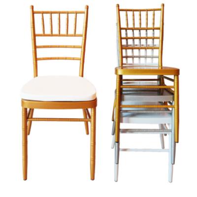 China Modern Used Modern Metal Aluminum Frame Luxury Hotel Chairs Gold Stainless Steel Banquet Chair for sale