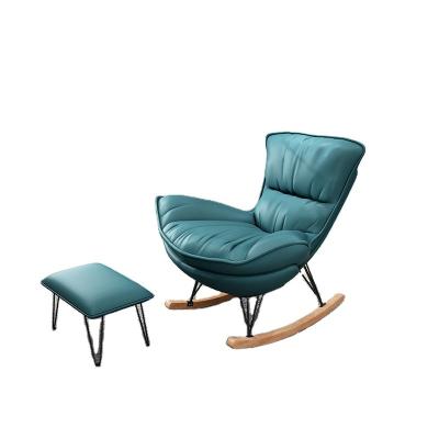 China Velvet Sofa Chair With Footrest 2023 New Launch Lounge Chairs Nordic Modern Living Room Rocking Chair For Sale for sale