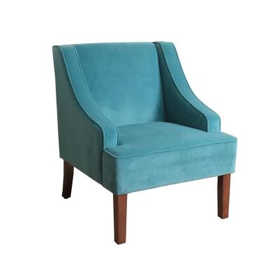 China Modern Wholesale Home Furniture Design Upholstered To Cushion Blue Wash Finish Accent Armchair for sale