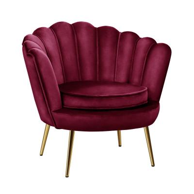 China Modular Tufed Velvet Flower Modern Design Accent Upholstery Chair Gold Legs Soft Lounge Chair for sale