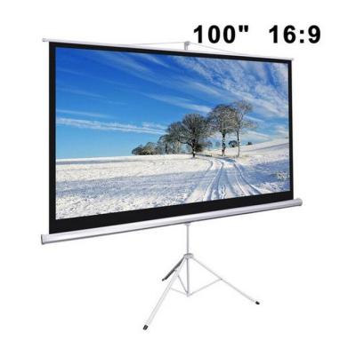 China Outdoor Tripod Floor Stand 16:9 Tripod Projector Screen With 72/100/120inch for sale