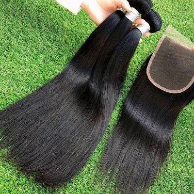 China Straight Weaves Bundle With Closure Bundle Hair With Closure, Bundle Hair With Closure, Bundle Hair Mix Bundle With Closure for sale