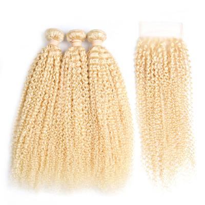 China Kinky Curly Blonde Curly Long Bundles , 613 Bundles , 613 Bundles Kinky Curly Blonde Bundles Hair for sale