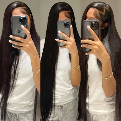 China Body Wave Long Bone Straight Human Hair Wig Indian Straight Hair, 10A Virgin Hair Peruvian Silky Straight Wigs For Black Women for sale