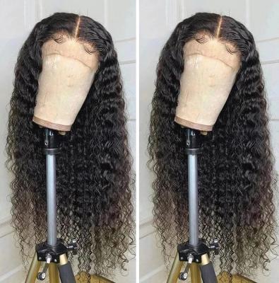 China Glueless Water Wave Half Lace Wig Water Wave, 24inch Raw Lace Front Human Hair Wigs Water Wave Wigs for sale