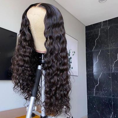 China Water Wave Cuticle Aligned Indian Curly Hair Wigs Transparent Lace, 16 Inchies Big Brazilian Curly Hair Wig Vendors for sale