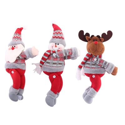 China Hot Selling Christmas Gift Kids Toy Christmas Decorations Red Santa Claus Snowman Deer Curtain Buckle Stuffed Animal Plush Toy Cute Animal Doll for sale