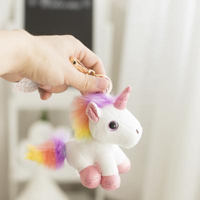 China Wholesale Cute Unicorn Plush Toy Kids Keychain Soft Toy For Car Stuffed Animals Unicorn Toys Keychain Custom 12cm Plush Stuffed Toy for sale