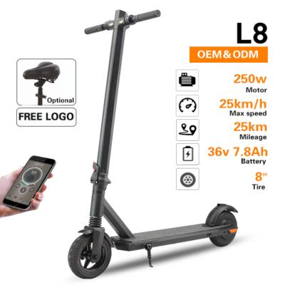 China Unisex Folding Mobility 8 Inch Motor 2 Wheel Suspension 36v 250w Adult Electric Scooters E for sale