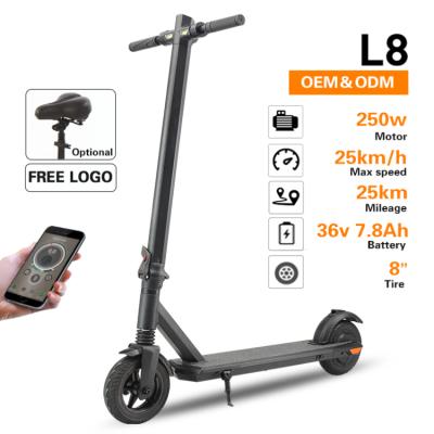 China Mobility Suspension 8 Inch E Motor Scooter 250w Unisex Folding Adult 2 Wheeler Shenzhen Electric Scooter for sale