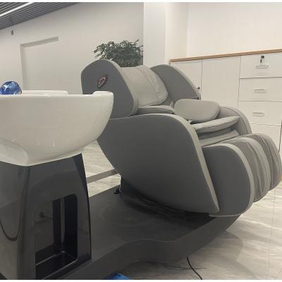 China Modern Professional Electric Back Hair Massage Shampoo Chairs Bed Salon Furniture And Massage Bed With Sink for sale