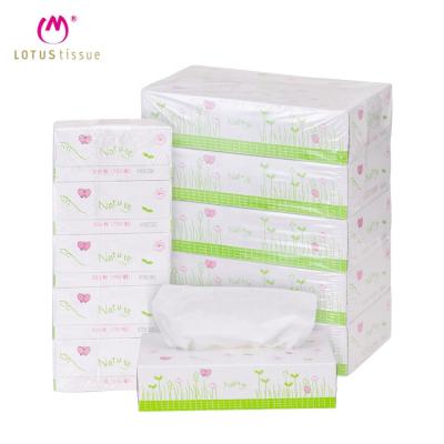 China Eco-Friendly Soft Comfortable Free Sample Biodegradable Ultra Soft Custom Printed 2ply 150 Sheets Box Facial Tissue Paper for sale