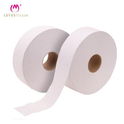 China Home Office Public Places Manufacturer Custom 2 Layers Maxi Cellulose Bathroom Jumbo Toilet Commercial Use Bath Tissue Soft Roll Tissue Paper for sale