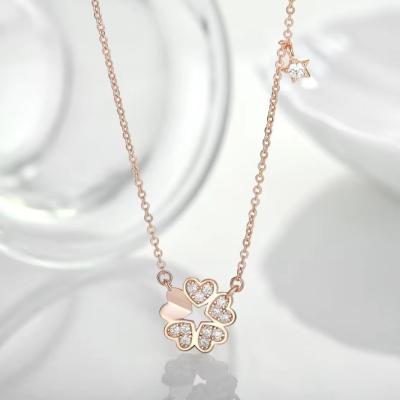 China YASVITTI 925 Sterling Silver Necklace Women Star Charms Dainty Jewelry Flower Shape 14K Rose Gold Plated Heart Necklace for sale