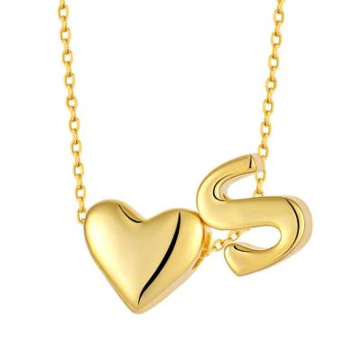 China YASVITTI Personalized Initial Jewelry Golden Love Letter S Pendant 925 Sterling Silver Heart  Initial Pendant For Women à venda