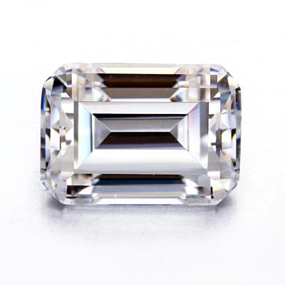 China Emerald Cut EF White VVS Synthetic Gemstone Loose Moissanite Diamond For Rings for sale