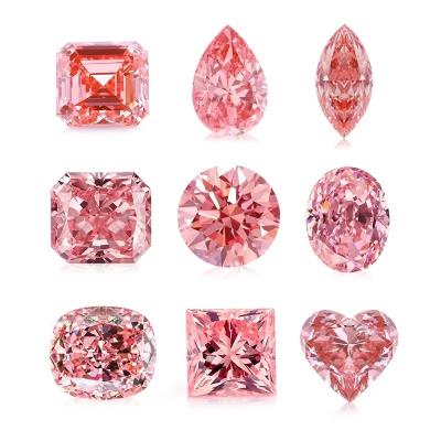 China Red Radiant Cut Diamond Loose Moissanite Jewelry Vivid Pink Lab Grown Diamonds Moissanite for sale