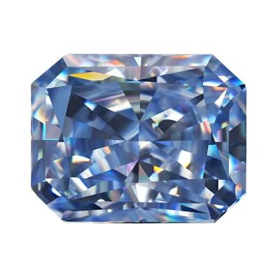 China VVS 1ct Crushed Ice Radiant Cut Loose Moissanite Diamond Blue Melee Moissanite zu verkaufen