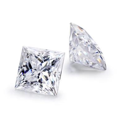 China Princess Cut Loose GRA Moissanite Diamond D VVS1 Square Shape Moissanite for sale