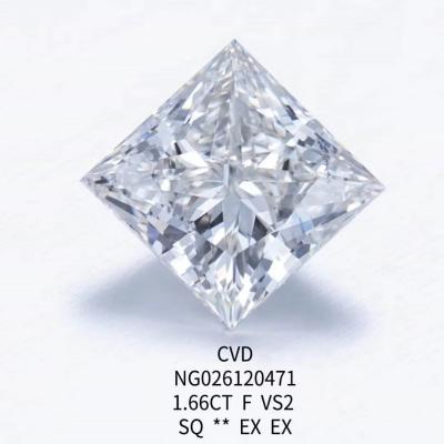 China IGI Certificate NGIC Lab Grown Diamond Princess Square Cut 1.66ct F VS2 Loose Hpht Cvd Diamond Moissanite for sale