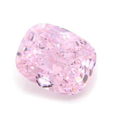 China Wholesale price 4k Iced cut cz stones Pink color Cushion shape 7x6mm 10x8mm loose gemstone Synthetic cubic zirconia for sale