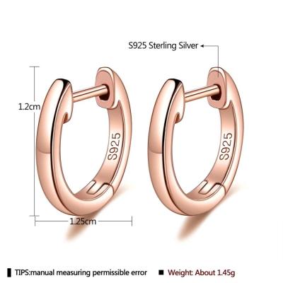 China Gold Plated 925 Sterling Silver Plain Cuff Earring Gold Vermeil Hoop Huggie Small Stud Earrings Women Jewelry for sale