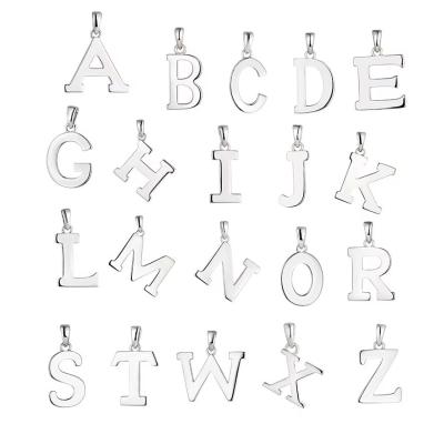 China 925 Sterling Silver Alphabet Letter Necklace Pendant Personalized Initial Charms Jewelry for sale