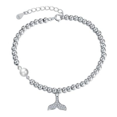 China CZ 2 Gram19x0.35cm Fish Tail Bracelet Unisex Gift Silver Slider Bracelet for sale