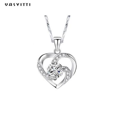 China 210mm 0.15oz 14k Goldedelstein-Crystal Necklace Festival Silver Heart hängendes ODM zu verkaufen