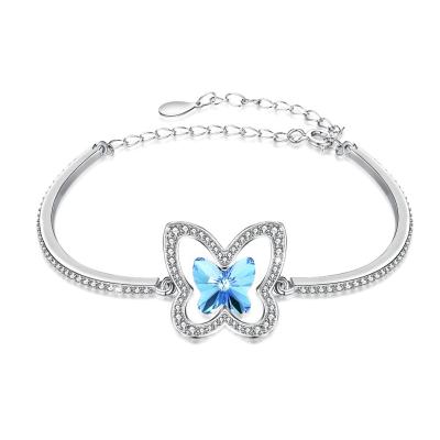 China Butterfly Sterling Silver Slider Bracelets for sale