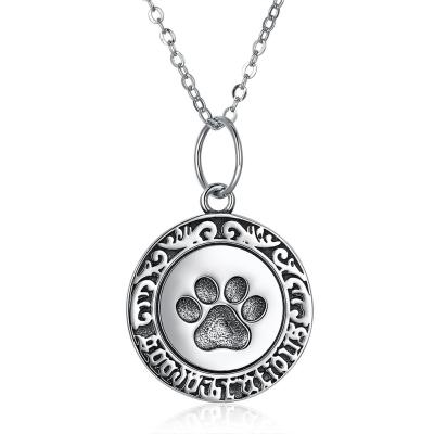 China collar de plata del 16in 0.9g Paw Print Necklace Lovely 3A CZ 925 en venta