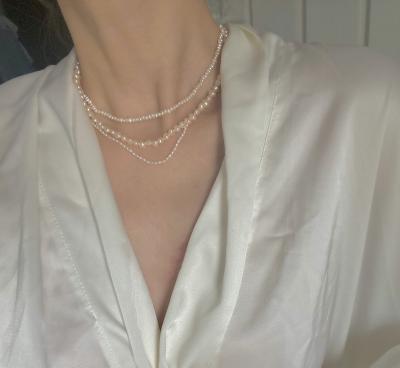 China 4.1 Gram Chain Pearl Jewelry Length 37CM High Luser Pearl Choker Necklaces for sale