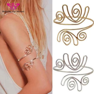 China Cheap Adjustable Hiphop Boho Arm Cuff Jewelry Women Open Bracelet for sale