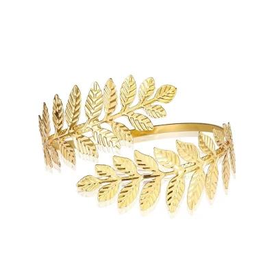 China New Design Hiphop Alloy Bracelet Different Colors Arm Charm Leaf Shaped Bracelet For Women for sale