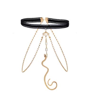 China Fashion Jewelry New Fashion Long Snake Leg Personality Stretch Rope Beach Chain Thin Sexy Thigh Chain Fashion Pendant Chain for sale