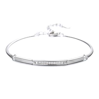 China TRENDY Fashion Jewelry S925 Women's Ins Style Niche Design Simple Sterling Silver Japanese Bangle Bracelet for sale