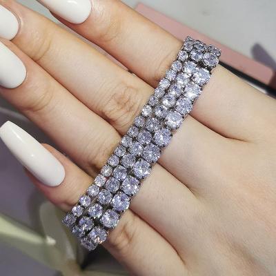 China FASHIONABLE Iced Out Brass Men Diamond Jewelry Cubic Zircon Bangle Tennis Bracelet Women Outlet for sale