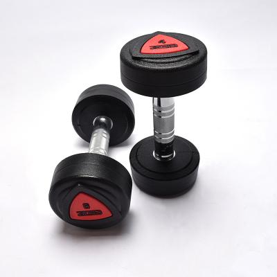 China Commercial Round Dumbbells Fitness Round Head PU Coated Cast Urethane Adjustable Dumbbell for sale