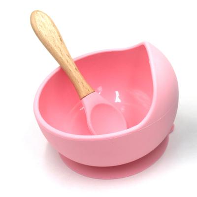 China Sustainable Food Grade BPA ECO Free Silicone Feeding Bowl Dish Set For Baby for sale