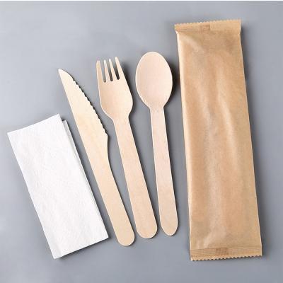 China Eco-Friendly Reusable Bulk Disposable Biodegradable Wooden Cutlery for sale