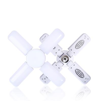 China New Design Portable 36W Led Fan Bulb E27 Adjustable Four Leaves Folding Led Bulb Light for sale