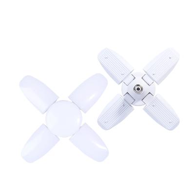 China Portable AC165-265V 4+1 60W Led Fan Bulb E27 Angle Adjustable Four Leaves Folding Led Bulb Ceiling Lamp for sale