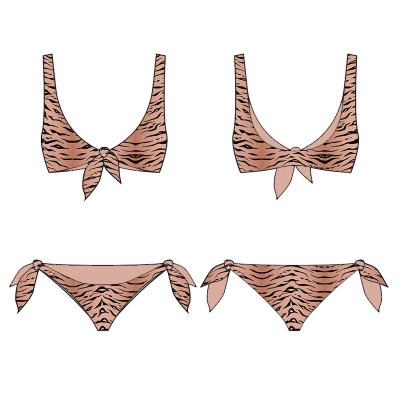 China Hottest Breathable Custom Design Front Tie Bikini Custom Private Label Women Bikini Swimwear for sale