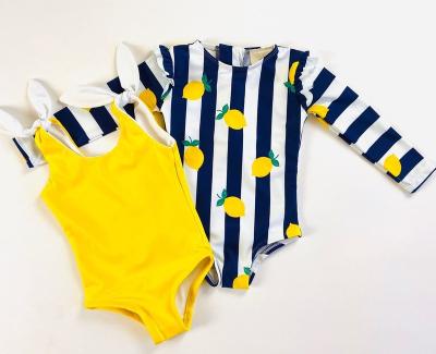 China 2021 Wholesale Custom Fashionable Kids Print Long Sleeve Swimwear OEM Anti-UV Children's Swimsuit for sale