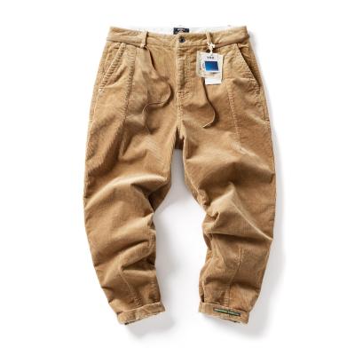 China Spring Autumn Corduroy Pants Casual Loose Staight Anti-wrinkle pantsMen hip hop plus size cargo jogger sweatpants for sale