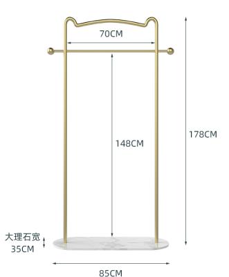 China Creative Morden Cloth Storage Rack Large Area Metal Clothing Display Single Rack Dryer High End Home for sale