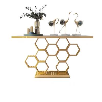 China (Other) new design adjustable morden console table luxury gold table living room decorative console table for sale