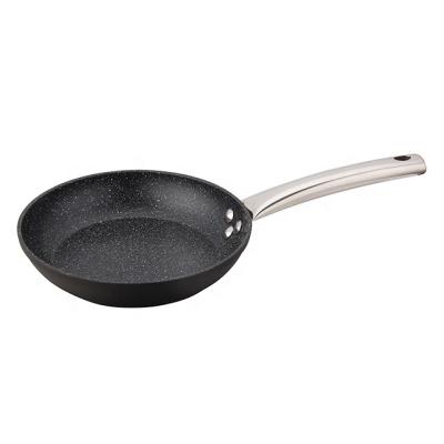 China Durable Aluminum Non Marble Stick Forged Fry Pan Set With Stainless Steel Handle for sale