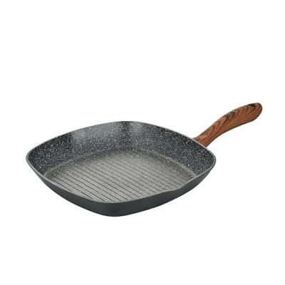 China FORGED ALUMINUM MARBLE NON-STICK COATED BEEF STEAK viable PAN 28 cm GRILL for sale