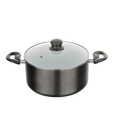 China Sustainable Food Casserole Pressed Aluminum Non Stick Ceramic Casserole Pot Set for sale